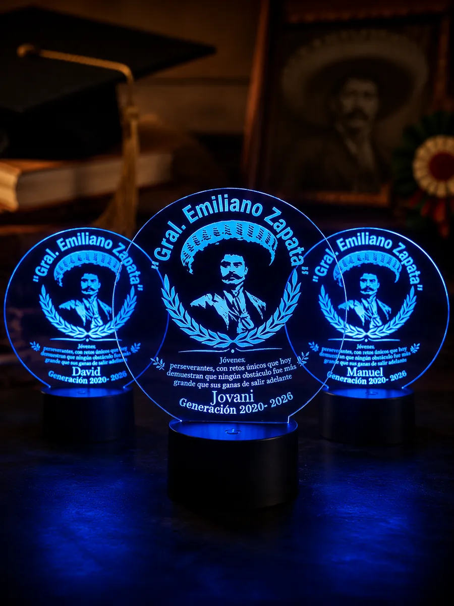 Lámparas personalizadas de graduación con foto y carrera