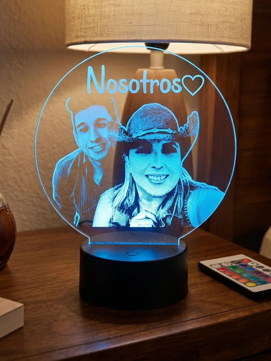 Colección de lámparas 3D personalizadas para parejas con fotos y mensajes románticos